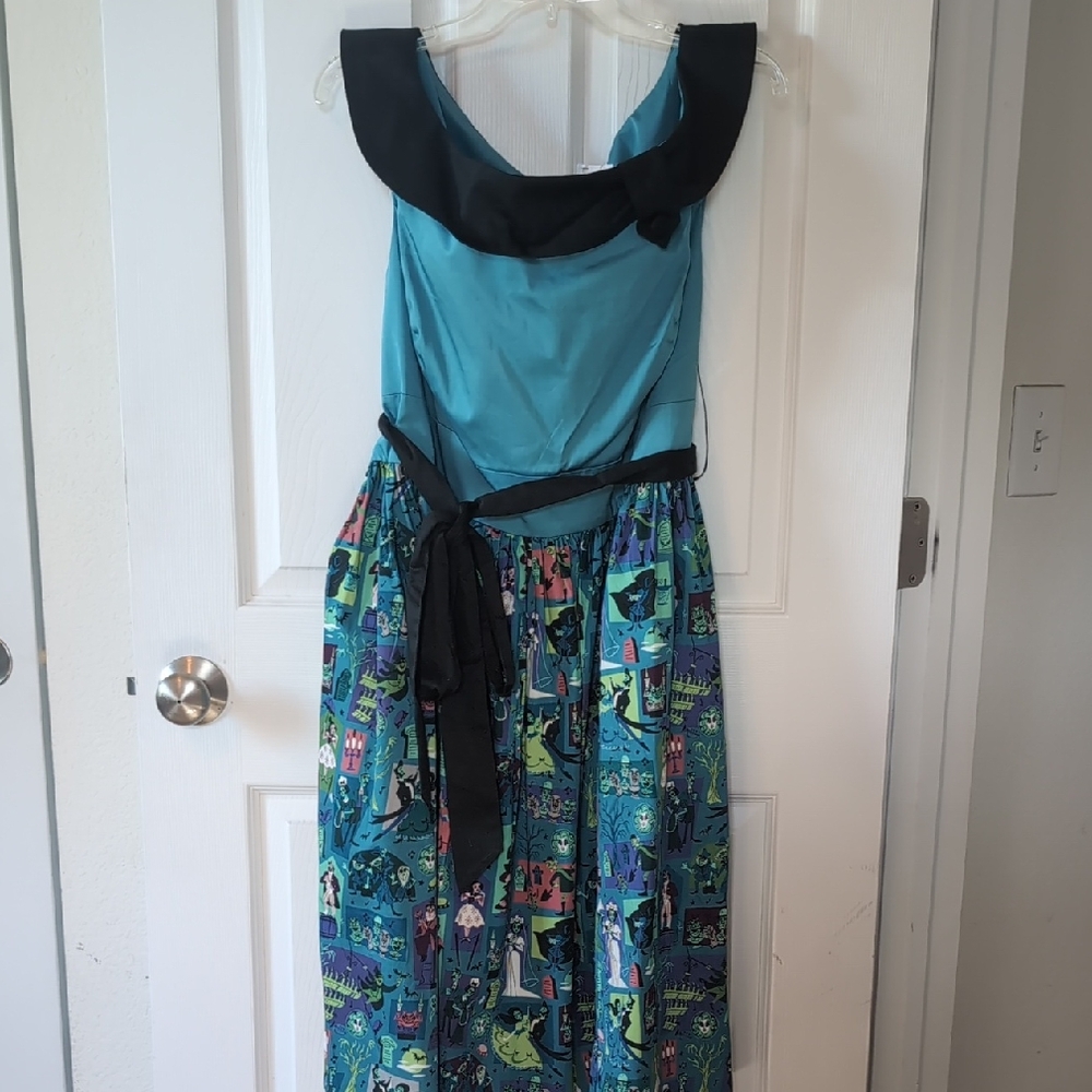 Disney Teal and Black Midi Dress